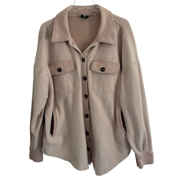 PacSun Homecoming Button Down Shirt Shacket Jacket Oversized M/L - Picture 3 of 9